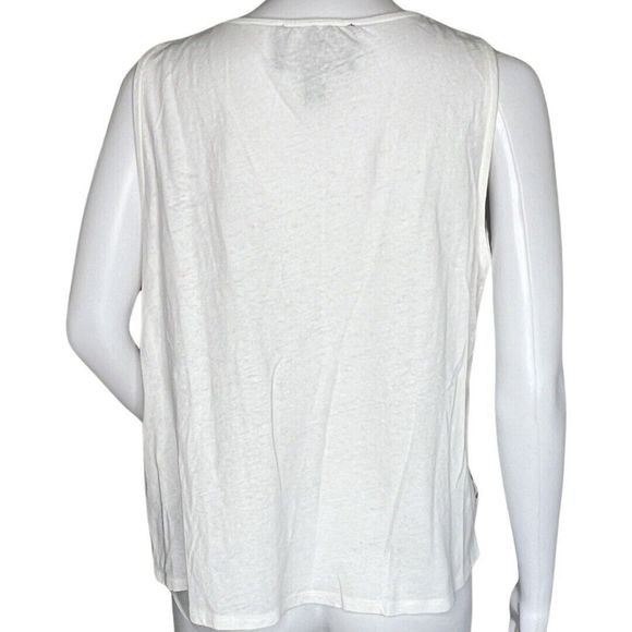 James Coviello Shirt Womens Large White Open Lace Lightweight Neutral Minimalist - Picture 4 of 7